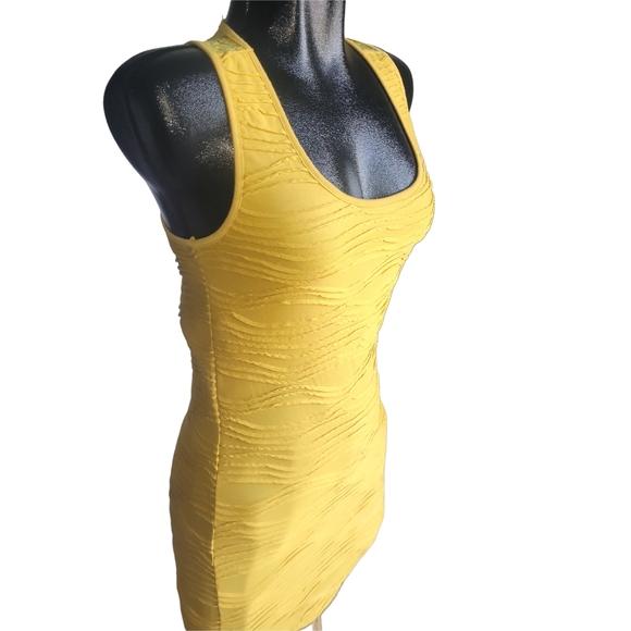 QED London Yellow Women's Tank Bodycon Mini Dress M - Picture 2 of 6